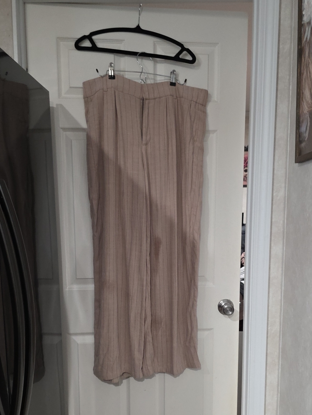 torrid Women's Wide Leg Beige Pinstripe Pants